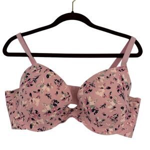 Lucky Brand Lined Underwire Soft Side Bra Pink Floral Print Size 38D
